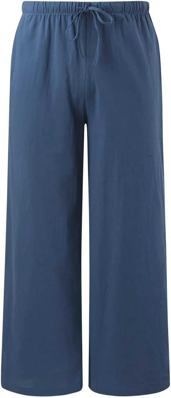 Flowy Palazzo Wide Leg Pants for Women Dressy Fashion Solid Elastic High Waisted Drawstring Trousers Summer Casual Streetwear