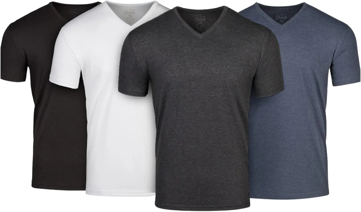 Fresh Clean Threads V Neck T Shirts for Men - Pre Shrunk Soft Fitted Premium Classic Tee - Men's T-Shirt Cotton Poly Blend