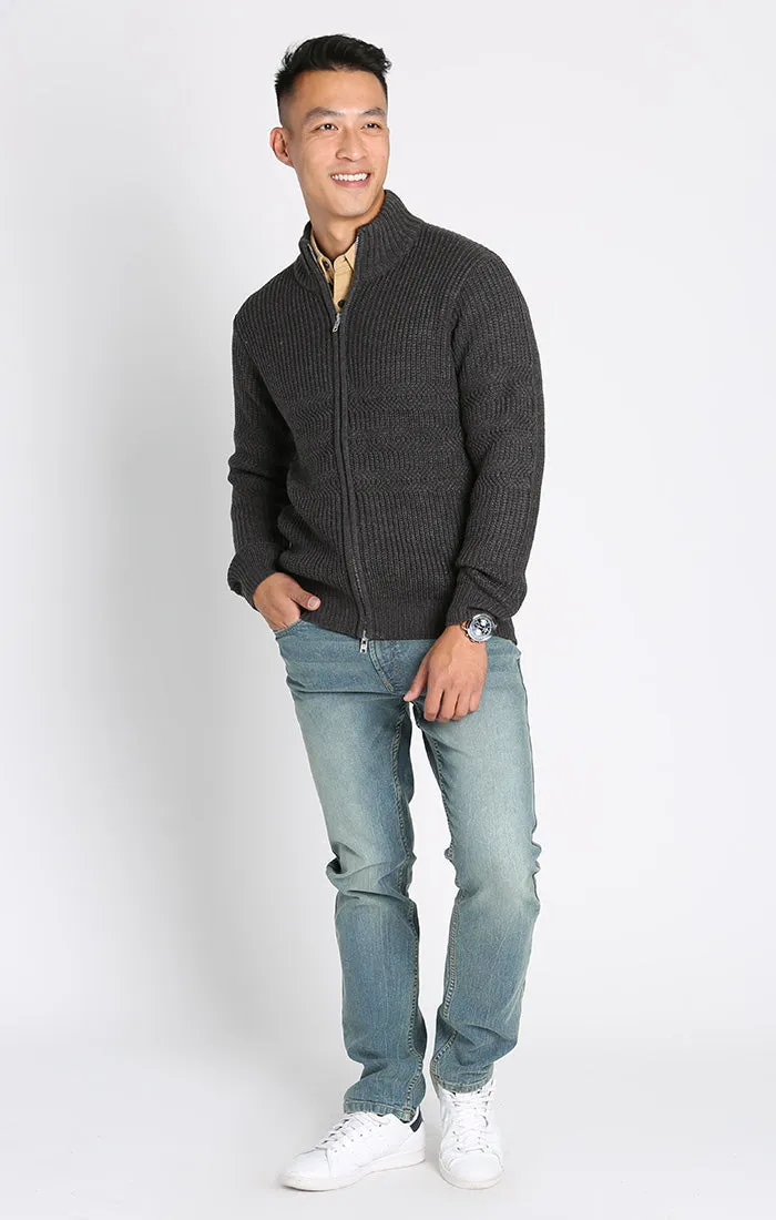Full Zip Mockneck Sweater