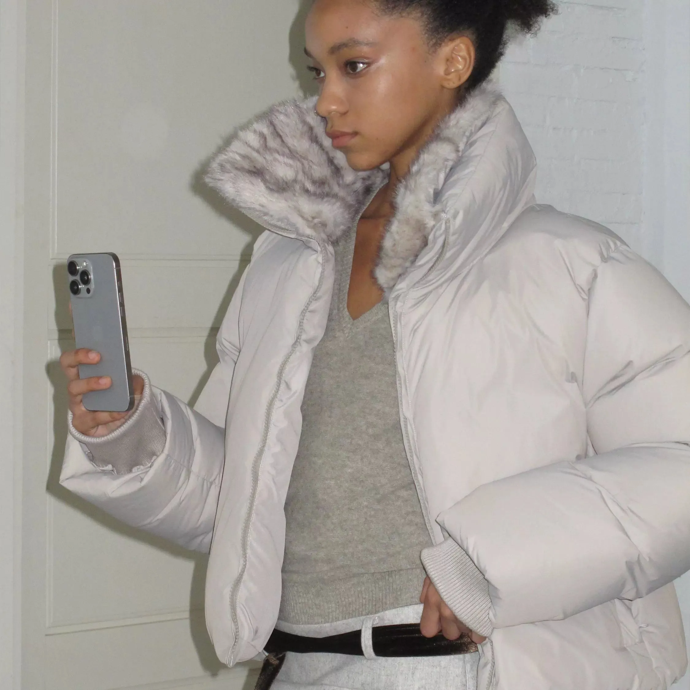 Fur Collar Down Puffer Jacket