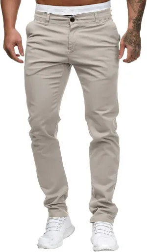 GOKKILRW Mens Slim Fit Golf Work Pants Flat-Front Stretch Chino Pants Casual Skinny Dress Pants Tapered Hiking Travel Pants