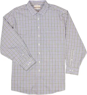 Gold Label Men's Big and Tall Non-Iron Wrinkle-Resistant Long Sleeve Pocket Dress Shirt with Spread Collar