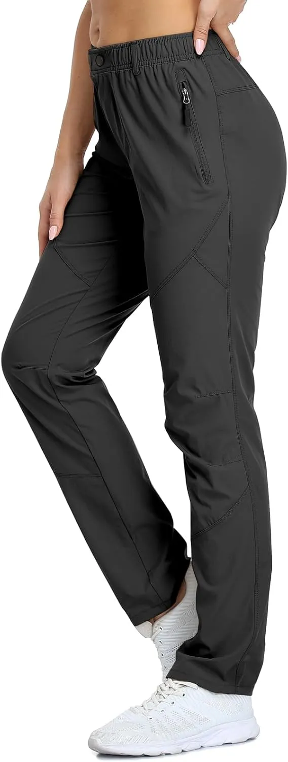 Golf Pants Women 27''/29''/31'' Lightweight Travel Pants for Ladies Quick Dry Nylon Outdoor Hiking Slacks