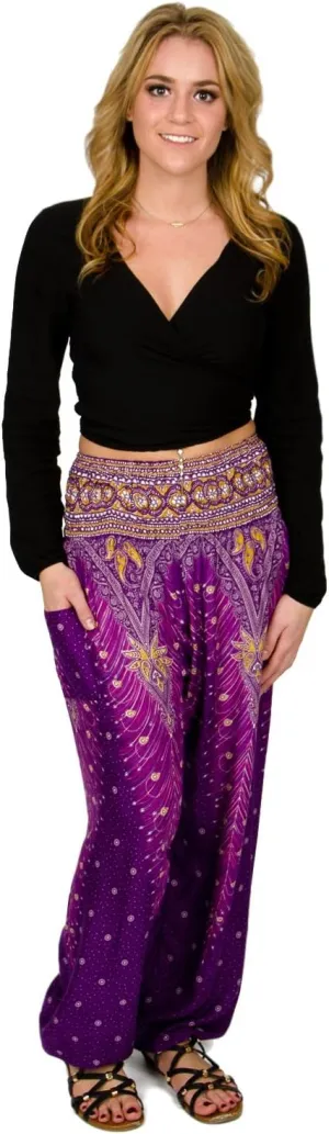 Happy Trunks Harem Pants for Women/Womens Yoga Pants with Pockets (S-XXL) Hippie Clothes/Boho Clothes for Women/Beach Lounge