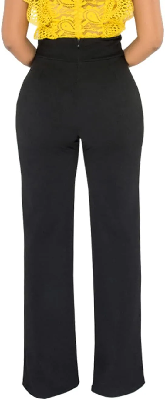Hoefirm Work Pants for Women Business Casual Stretch Tall Straight Leg Slacks High Waisted Yoga Dress Pants