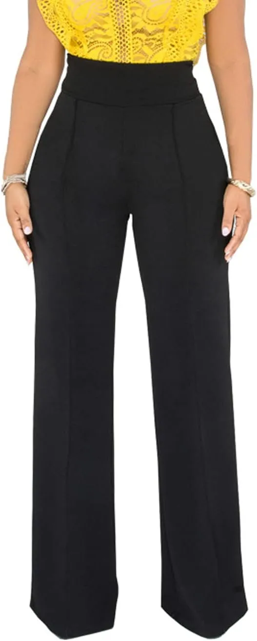 Hoefirm Work Pants for Women Business Casual Stretch Tall Straight Leg Slacks High Waisted Yoga Dress Pants