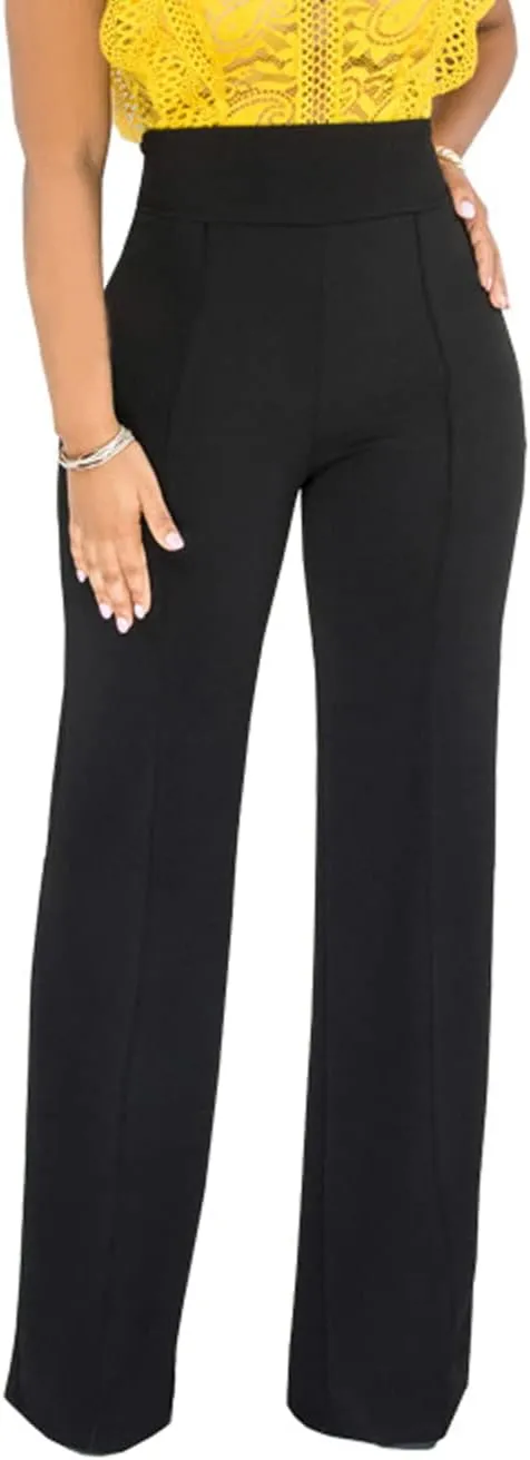 Hoefirm Work Pants for Women Business Casual Stretch Tall Straight Leg Slacks High Waisted Yoga Dress Pants