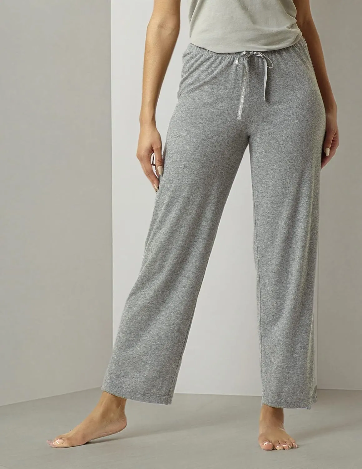 HUE Women's Long Sleepwell Basic Printed Knit Performance Sleep Pajama Pant, Made with Temperature Regulating Technology