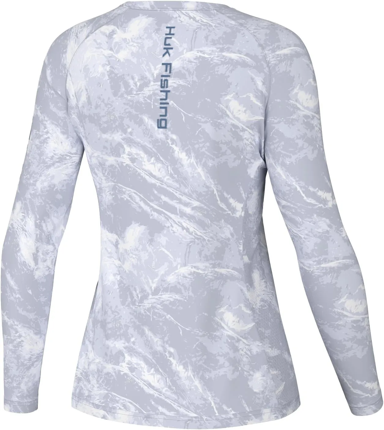 HUK Women's Pursuit Patterned Crew Sleeve, Performance Shirt