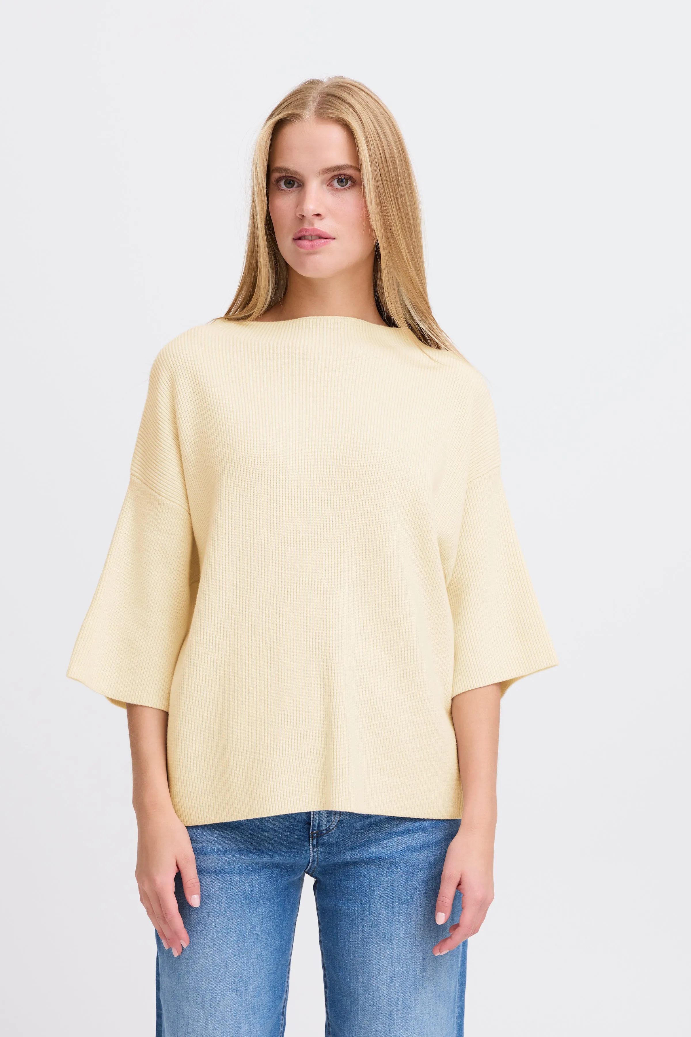 ICHI 1/2 Sleeve Sweater - Birch