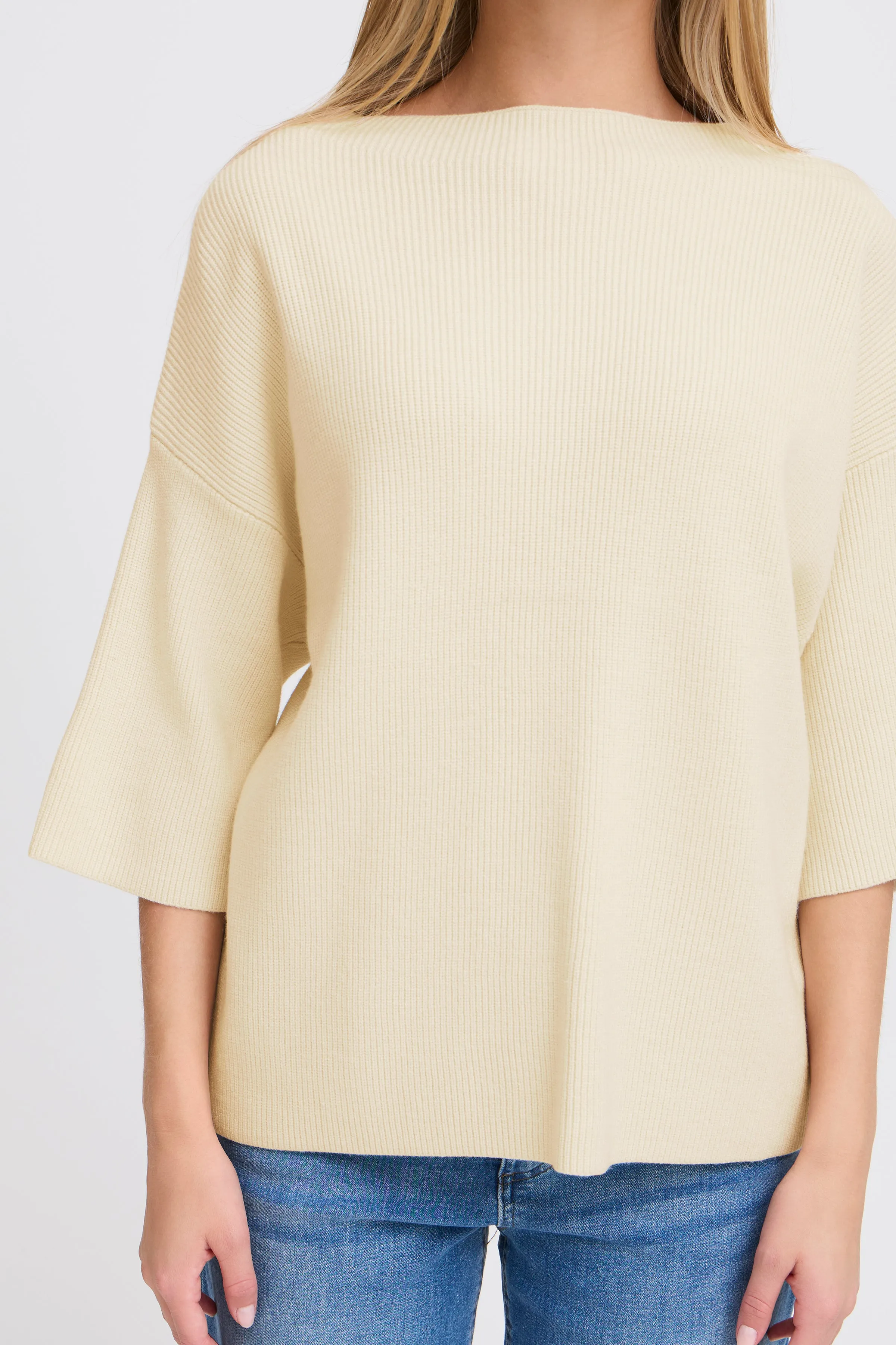 ICHI 1/2 Sleeve Sweater - Birch