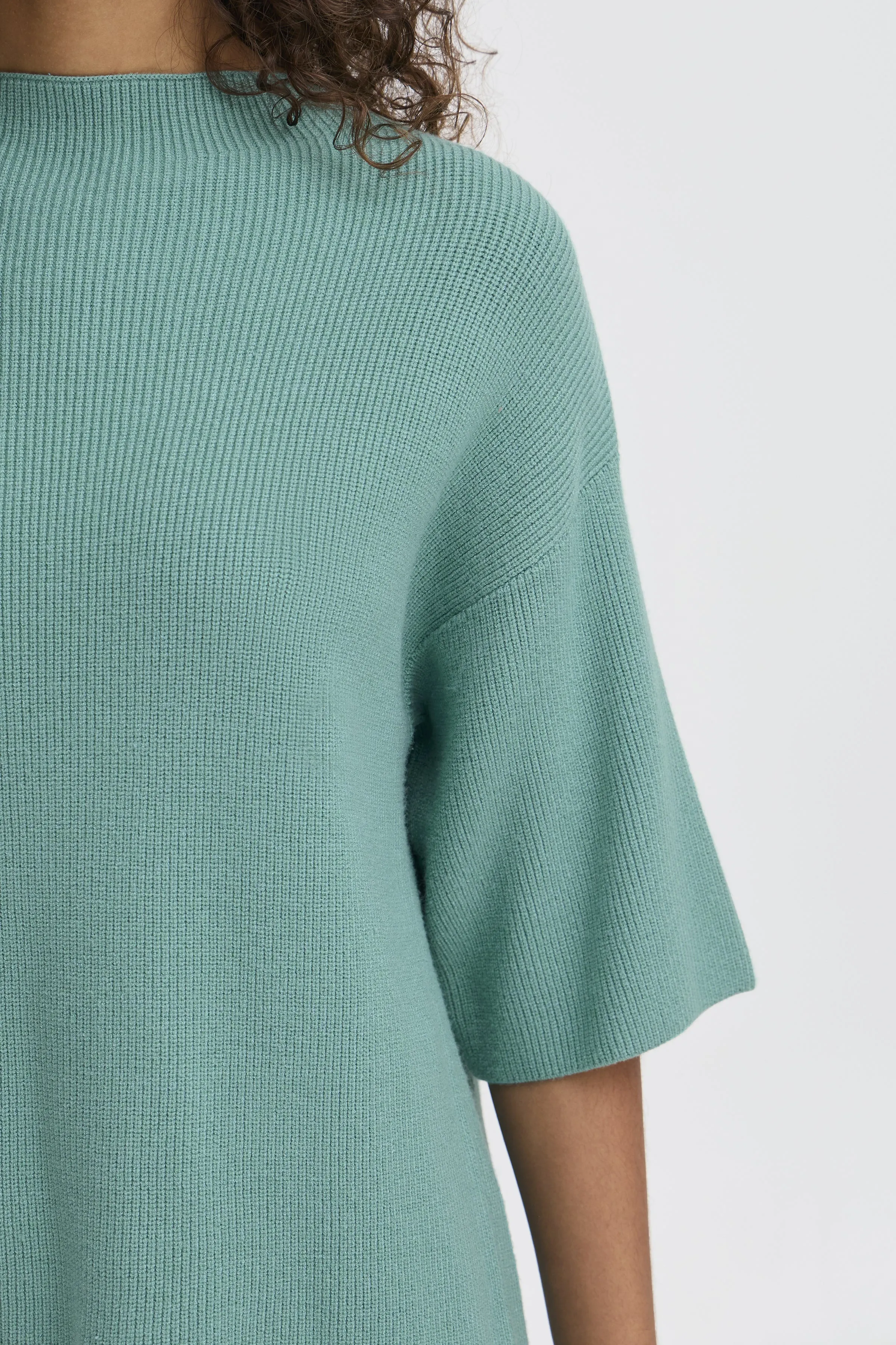 ICHI 1/2 Sleeve Sweater || Seafoam