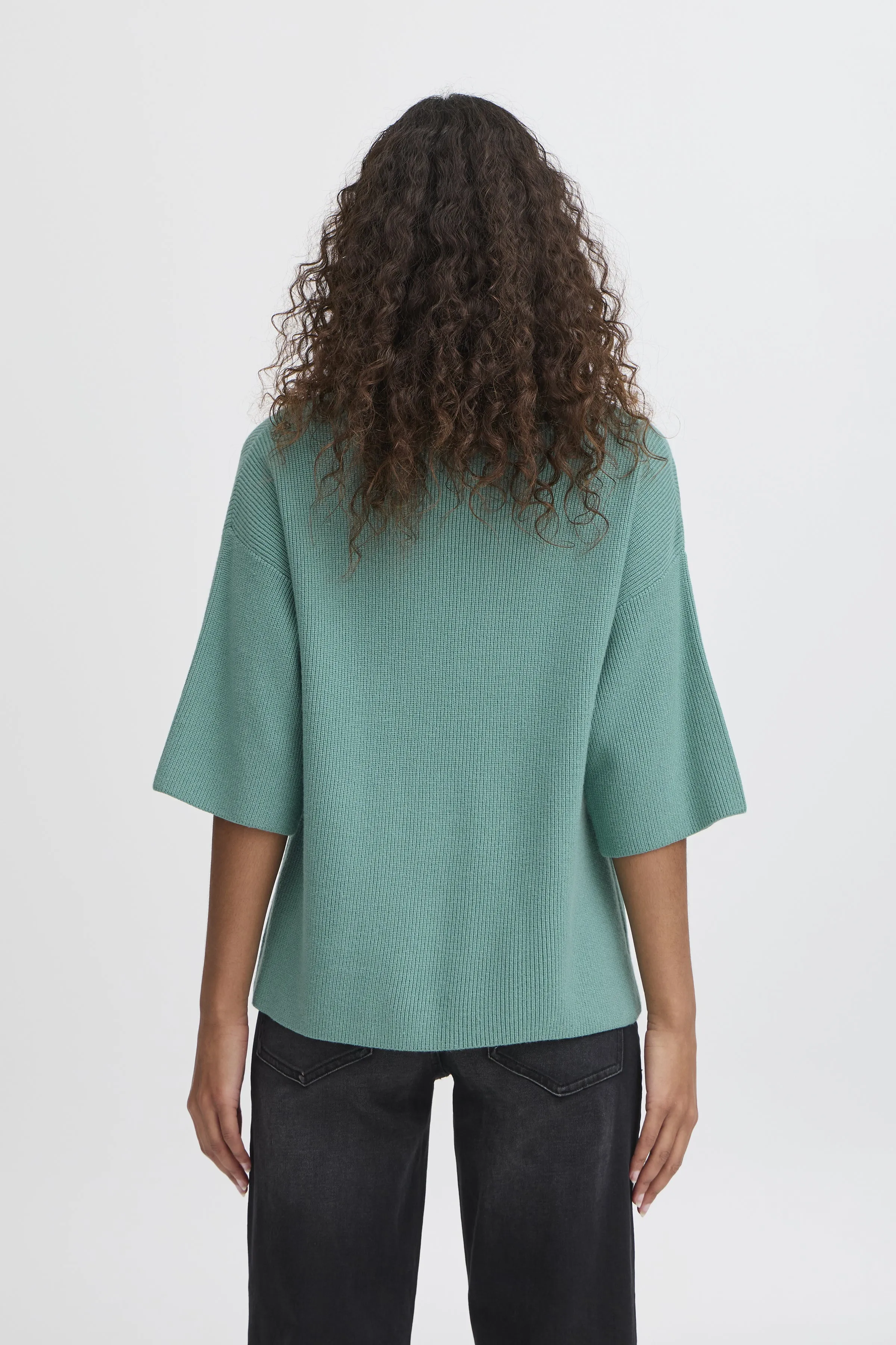 ICHI 1/2 Sleeve Sweater || Seafoam