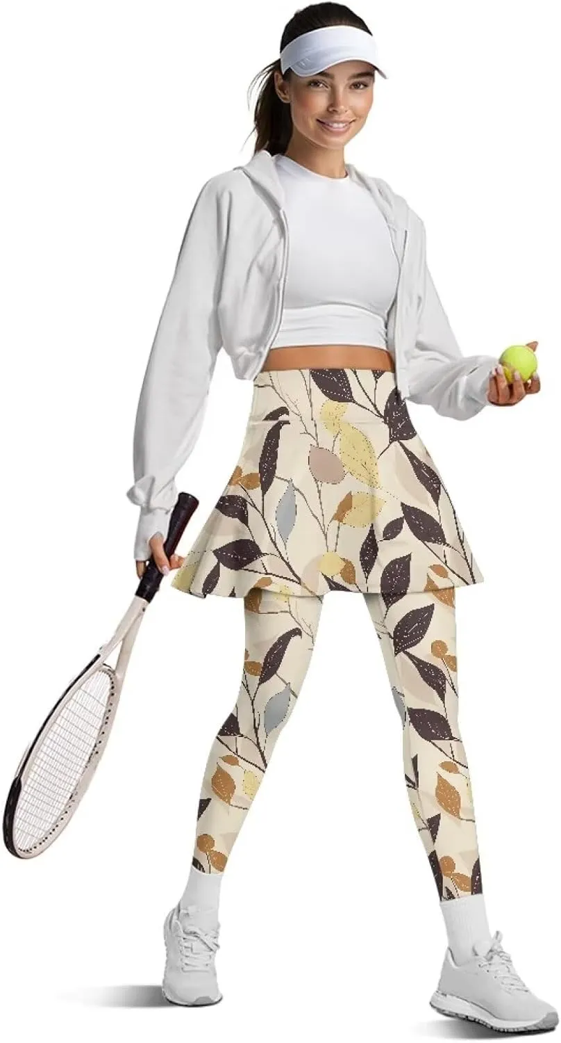 Irisjudy Women's Sports Yoga Skirts Leggings Funny Funny Golf Print Tennis Pants Skirted Paint Splash for Running Plus Size
