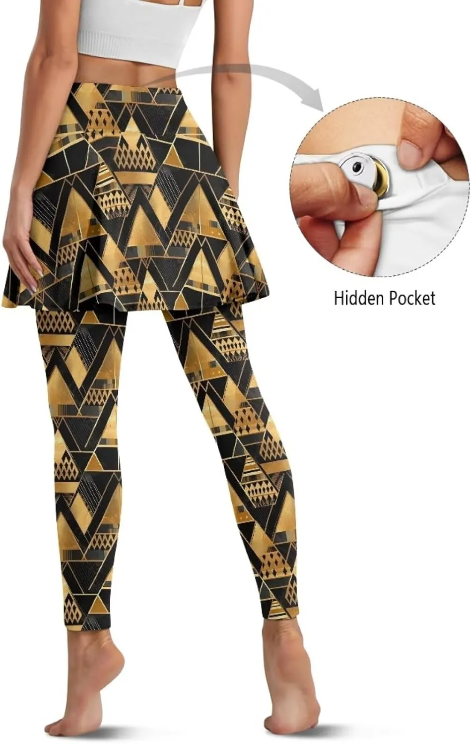 Irisjudy Yoga Legging with Skirts Women Forest Red Mushroom Tennis Pants Leggings Skirts Hawaii Sea Turtle Workout Leggings