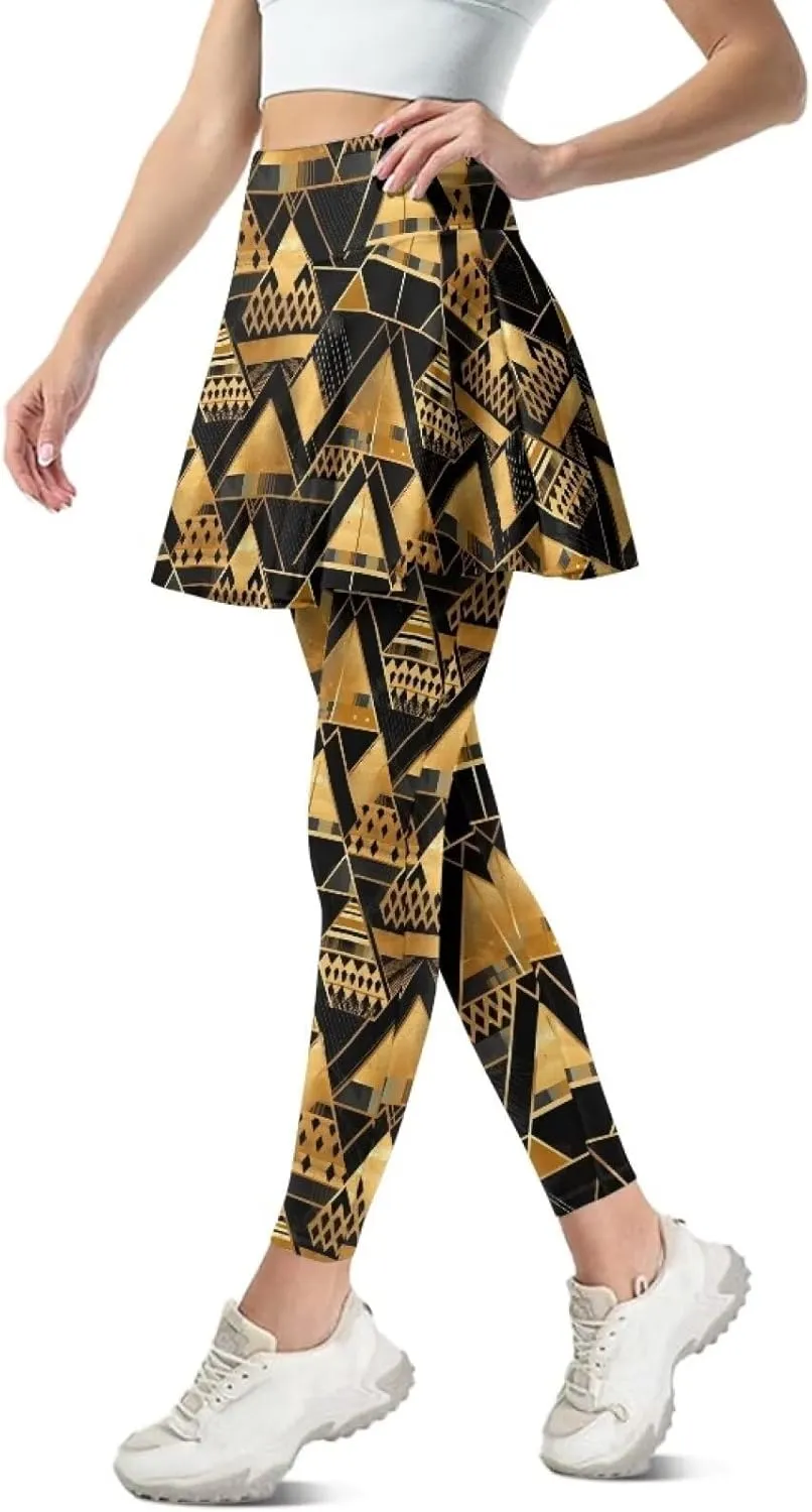 Irisjudy Yoga Legging with Skirts Women Forest Red Mushroom Tennis Pants Leggings Skirts Hawaii Sea Turtle Workout Leggings