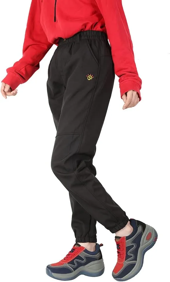 Jingle Bongala Kids Youth Waterproof Hiking Pants Fleece Lined Elastic Waist for Boys Girls Snow Pants Insulated
