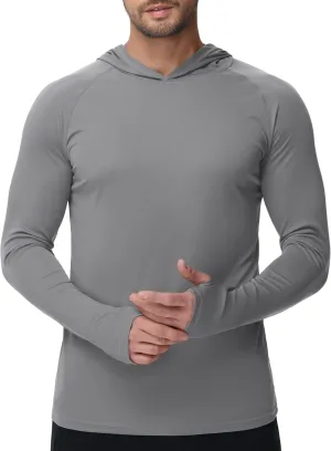 KEFITEVD Men's Sun Protection Hoodie Shirt UPF 50  Long Sleeve Rash Guard SPF Outdoor Fishing Lightweight Quick Dry UV Shirts