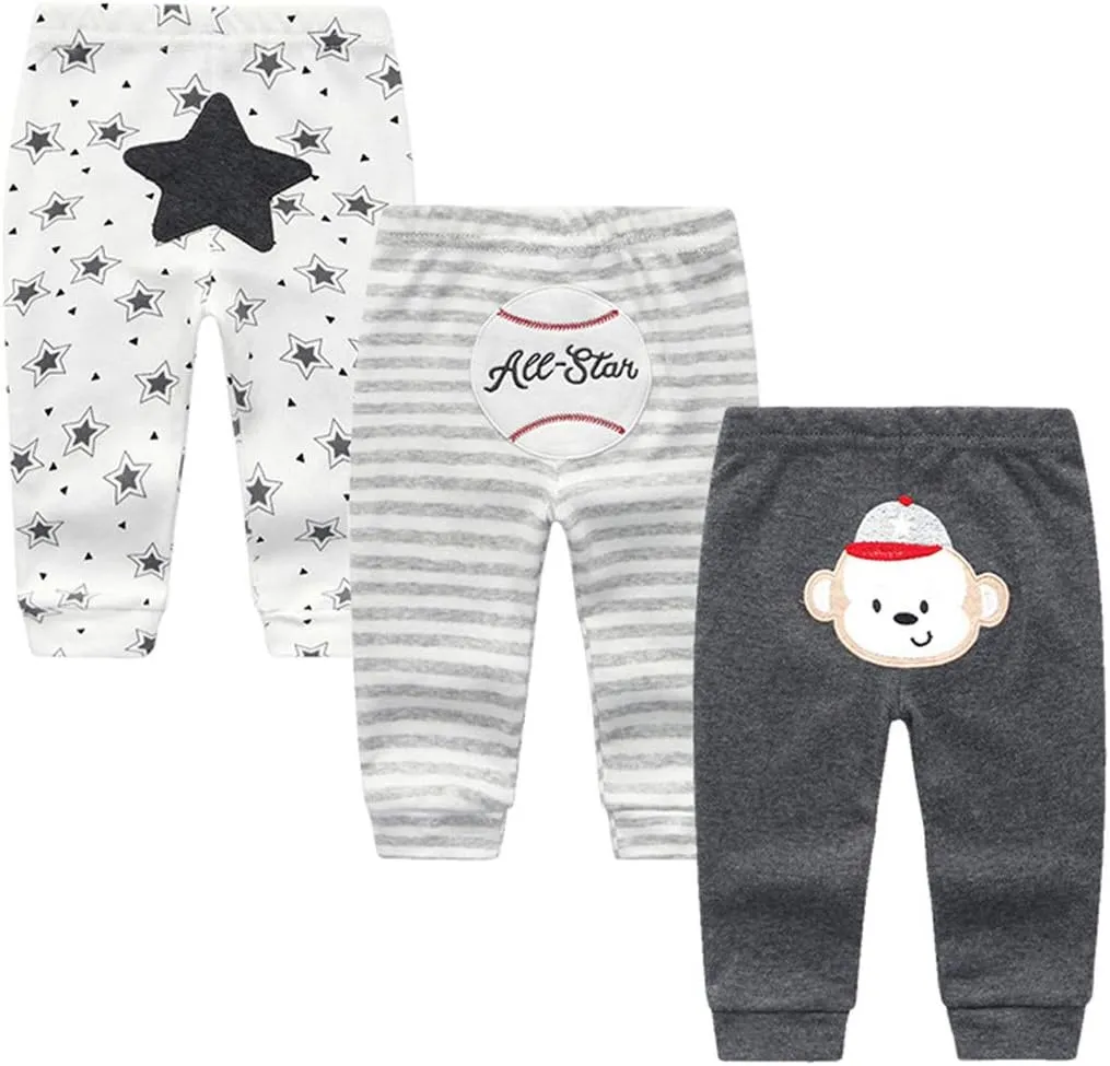Kiddiezoom Baby Warmer Pants Lovely Boys Girls Solid Pant Trousers Leggings 0-24Month
