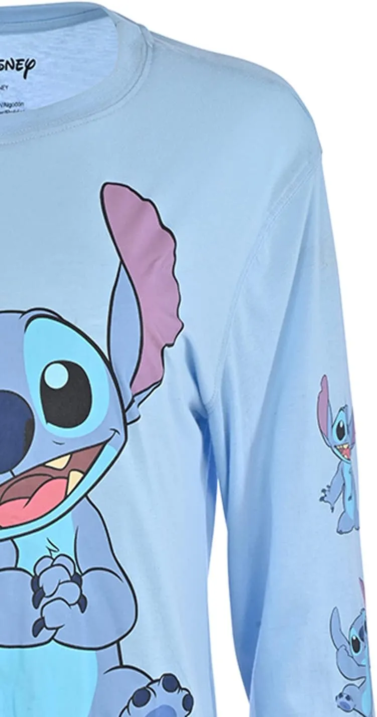Ladies Lilo and Stitch Shirt - Ladies Classic Lilo and Stitch Long Sleeve Top with Sleeve Prints
