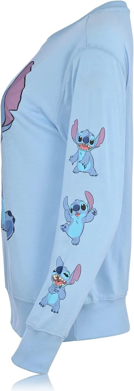 Ladies Lilo and Stitch Shirt - Ladies Classic Lilo and Stitch Long Sleeve Top with Sleeve Prints