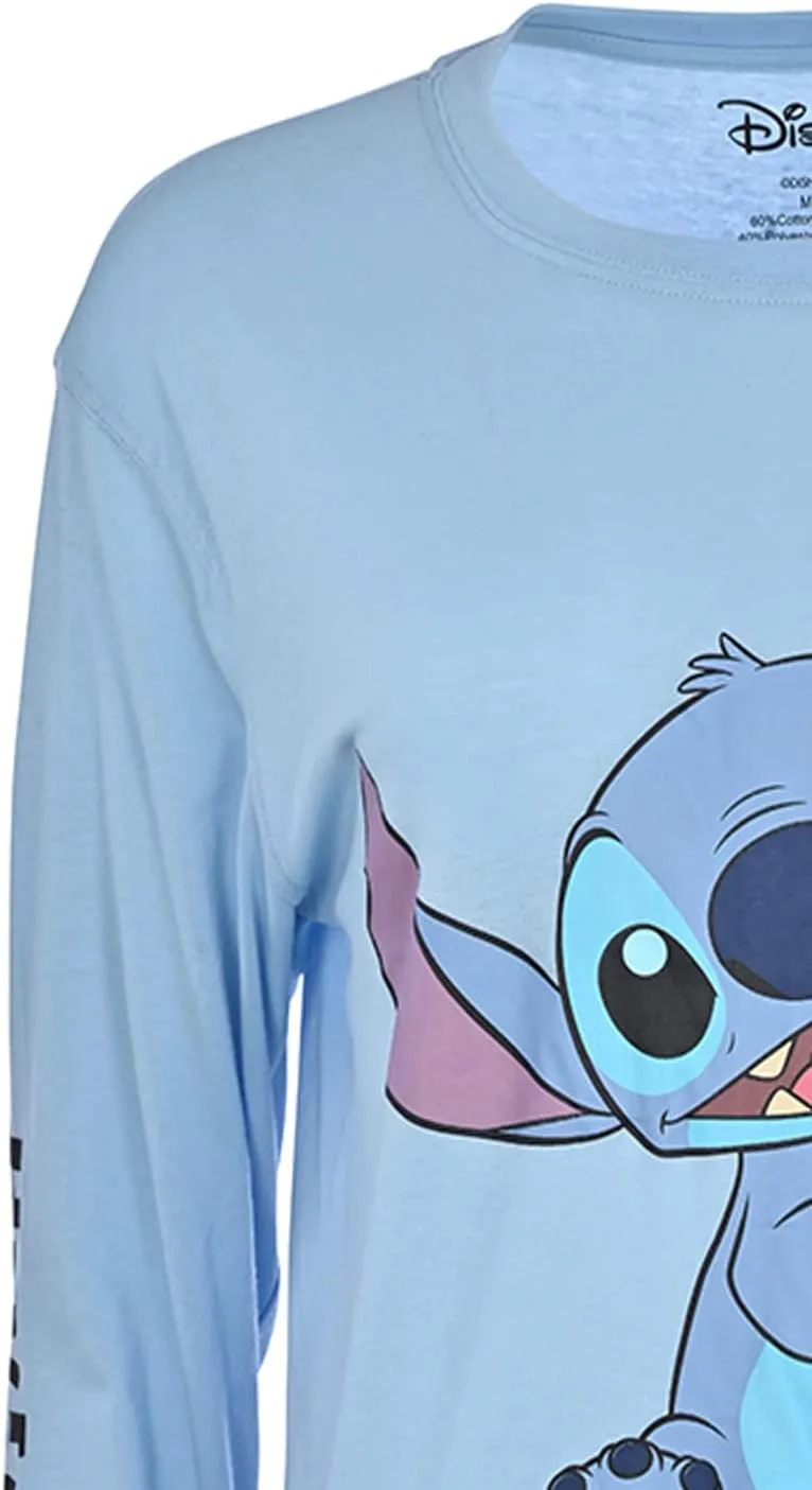 Ladies Lilo and Stitch Shirt - Ladies Classic Lilo and Stitch Long Sleeve Top with Sleeve Prints