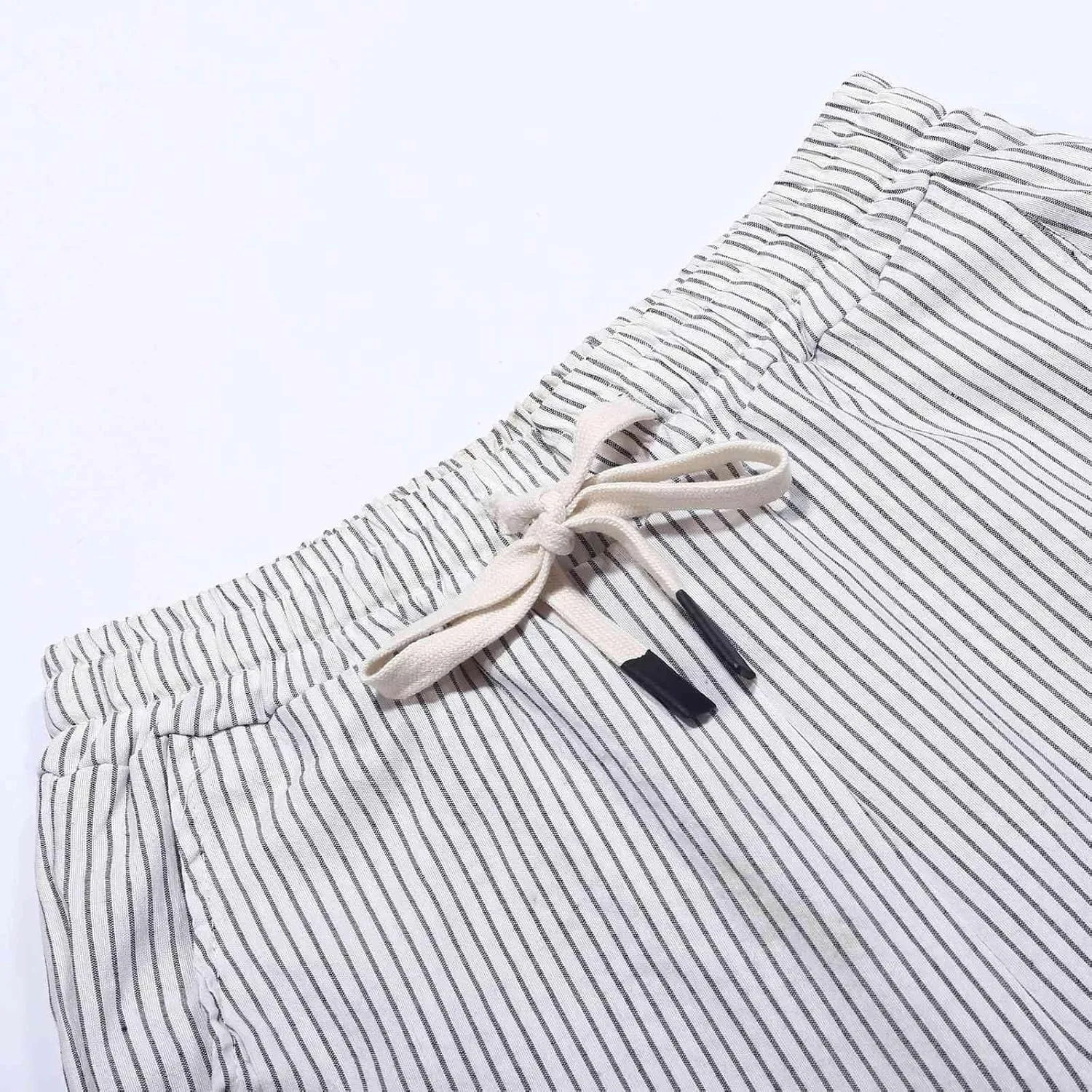 Linen Capri Pants for Women Casual Summer Lightweight Capris High Waist Drawstring Cropped Pants Side Button Trousers