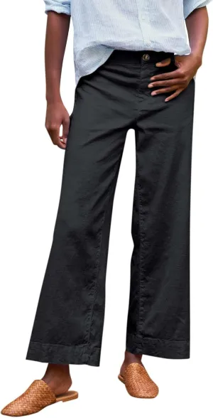 Linen Pants for Women, Linen Women's Straight Leg Casual Pants Peasant Summer