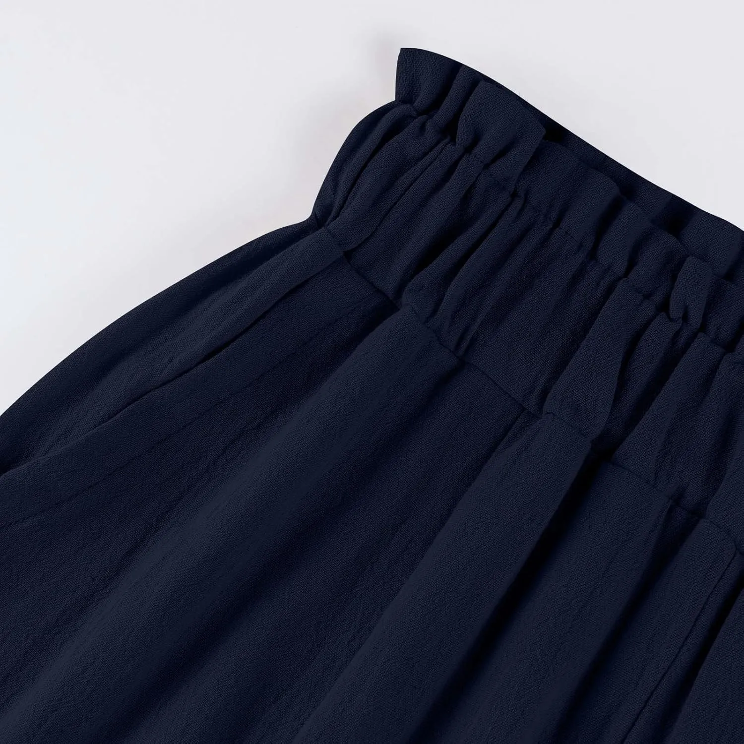 Linen Pants Women Wide Leg Boho Summer Pants 2025 Palazzo Pants High Waist Lounge Pants with Pockets
