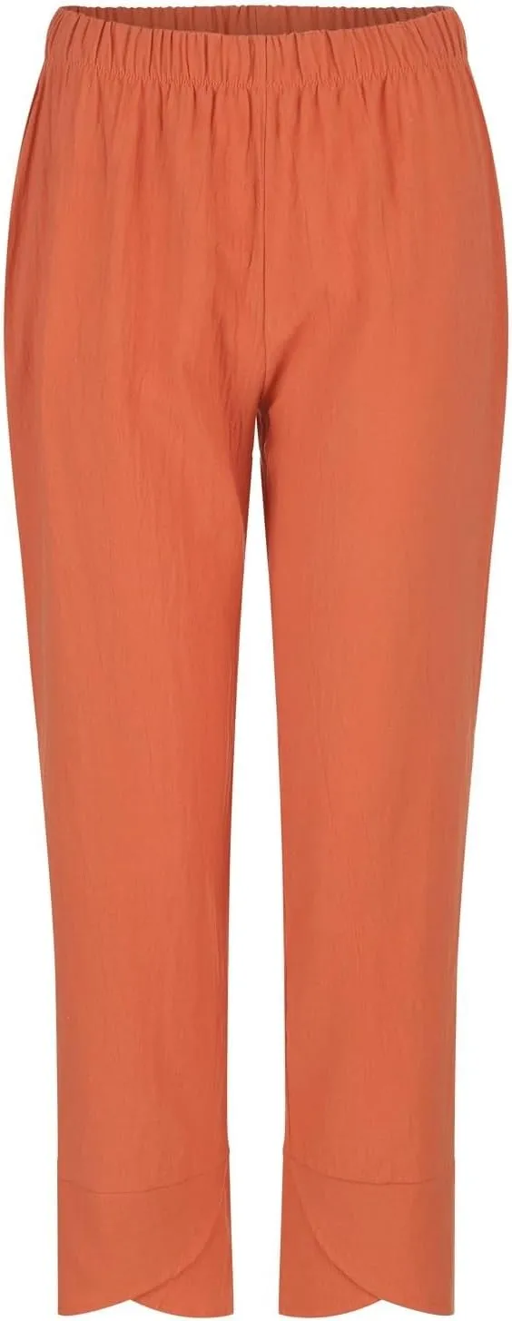 Loose Women Straight Summer Pants High Casual Waist Long Solid Cotton Pants Womens High Waist White