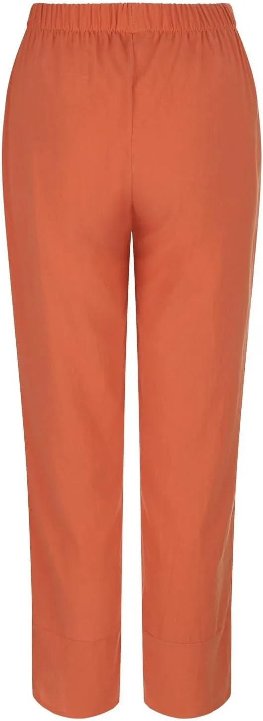 Loose Women Straight Summer Pants High Casual Waist Long Solid Cotton Pants Womens High Waist White