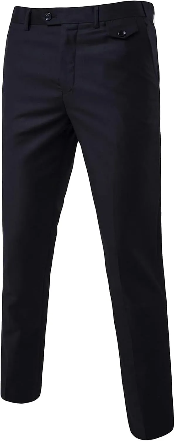 Maiyifu-GJ Men's Casual Business Dress Pants Fashion Slim Fit Suit Pants Stretch Skinny Flat Front Chino Trousers
