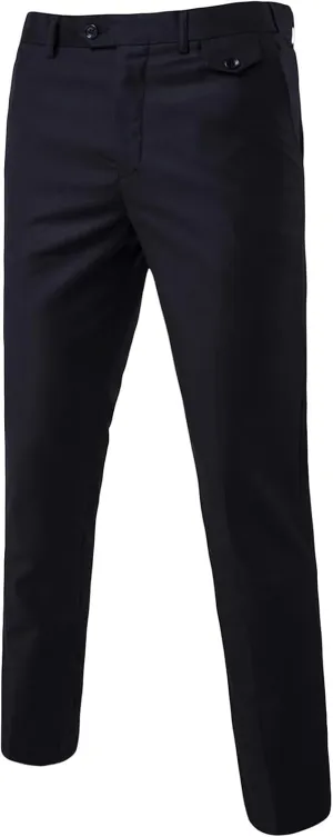 Maiyifu-GJ Men's Casual Business Dress Pants Fashion Slim Fit Suit Pants Stretch Skinny Flat Front Chino Trousers
