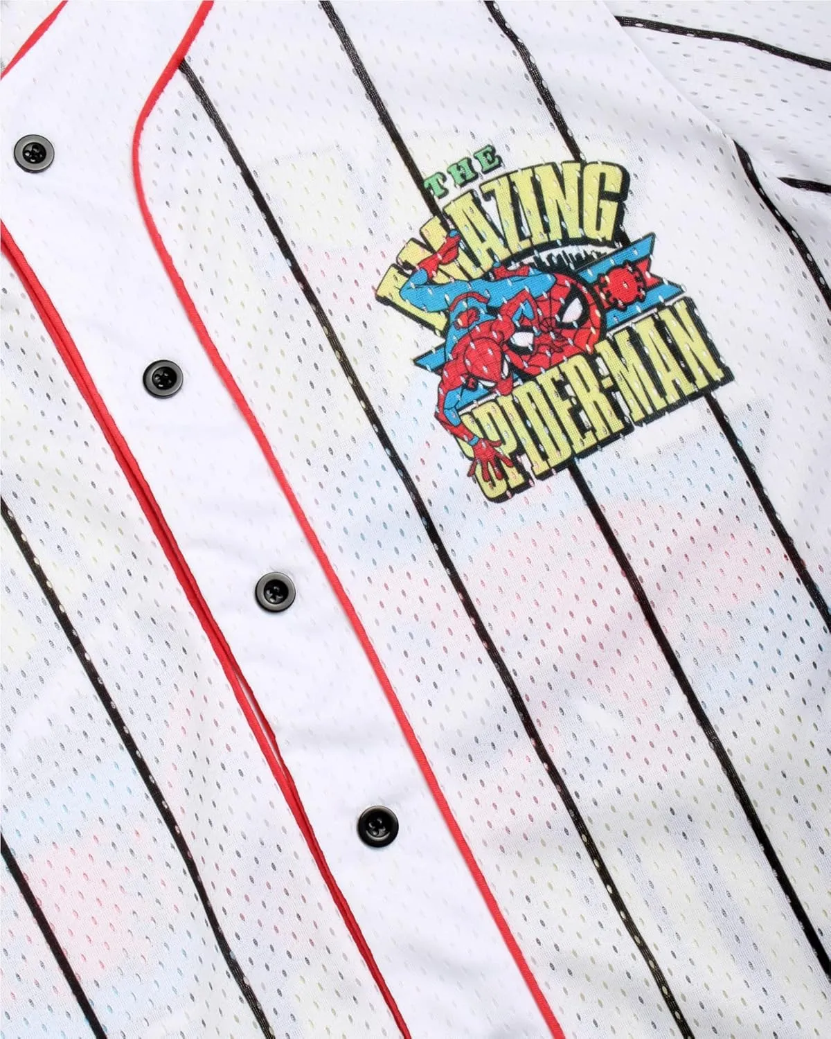 Marvel Womens Baseball Jersey - Spiderman Novelty Fashion Baseball Shirt - Spidey Jersey for Women (Sizes: S-XL)