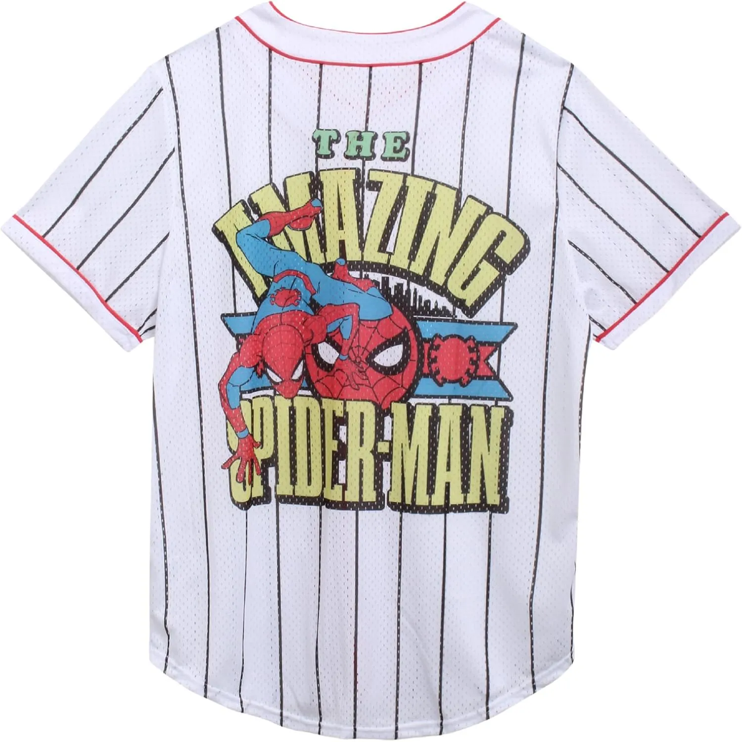 Marvel Womens Baseball Jersey - Spiderman Novelty Fashion Baseball Shirt - Spidey Jersey for Women (Sizes: S-XL)
