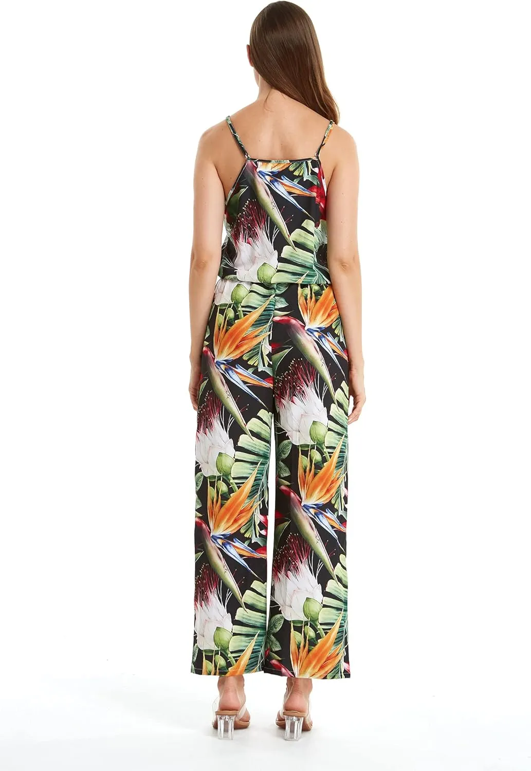 Matchable Couple Hawaiian Luau Shirt or V-Neck Jumpsuit with Pockets in Tropical Twilight