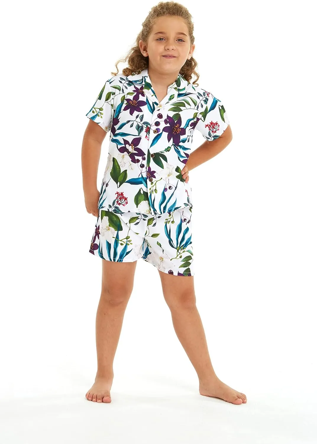 Matchable Family Hawaiian Luau Men Women Girl Boy Clothes in Purple Orchid