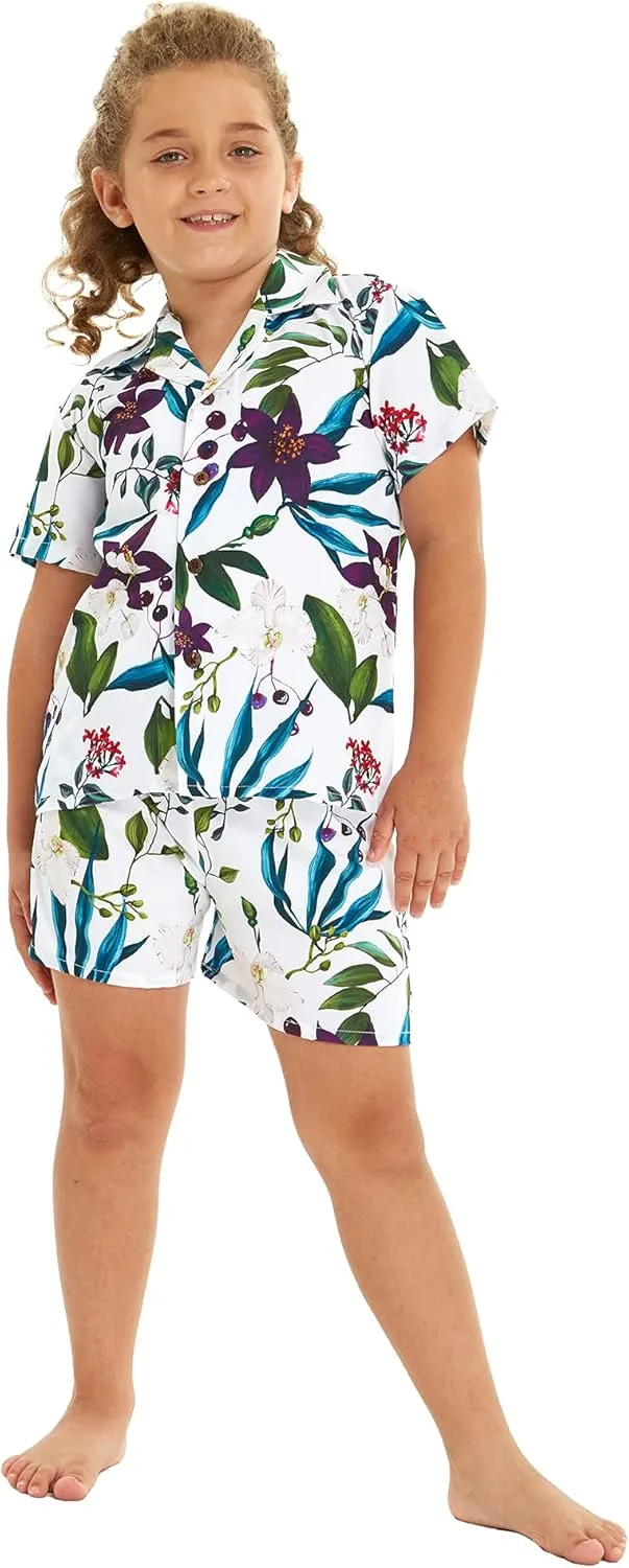 Matchable Family Hawaiian Luau Men Women Girl Boy Clothes in Purple Orchid