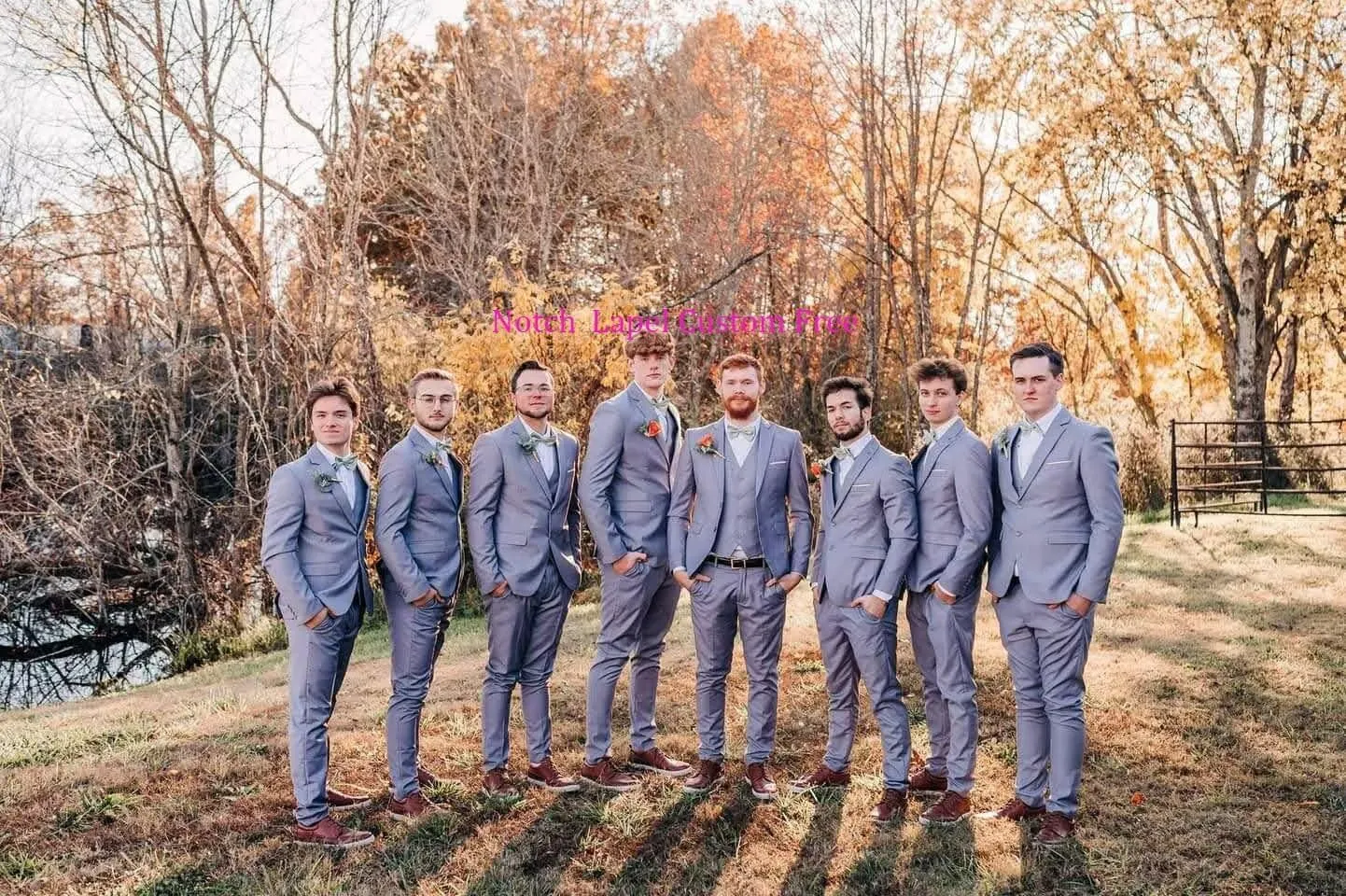 Men Slim Fit 3 Piece Suit Sets Wedding Suits 2 Button Blazer Peak Lapel Solid Suit Single Breasted Vest & Pants