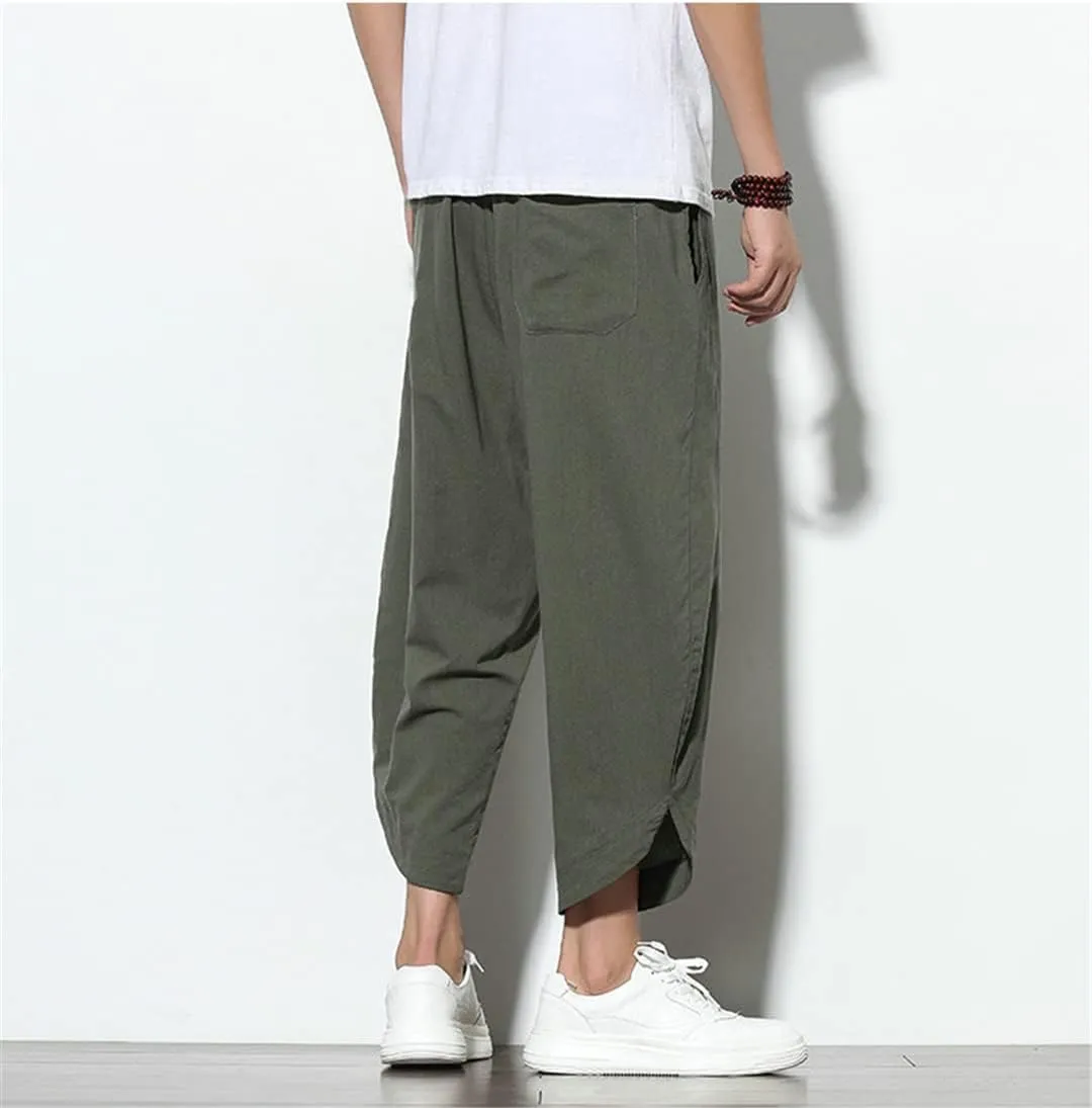 Men's Ankle-Length Pants Solid Harem Pants Casual Hip Hop Joggers High Street Trousers