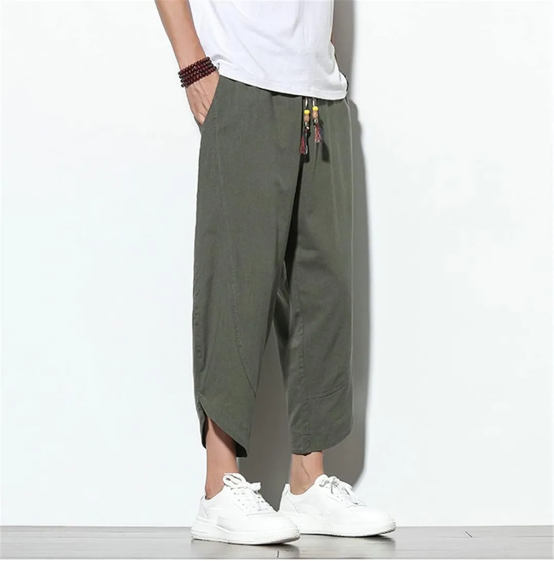 Men's Ankle-Length Pants Solid Harem Pants Casual Hip Hop Joggers High Street Trousers