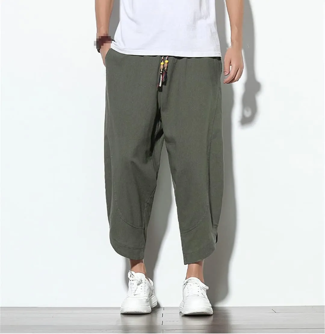 Men's Ankle-Length Pants Solid Harem Pants Casual Hip Hop Joggers High Street Trousers