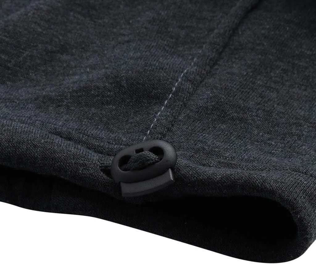 Men's Loose and Casual Trouser Pant Soild Color Tethered Waistband Sport Loose Long Trousers with Long Stilt