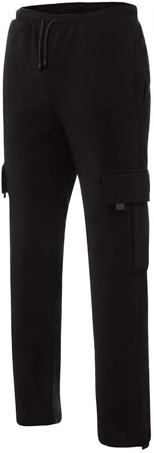 Men's Loose and Casual Trouser Pant Soild Color Tethered Waistband Sport Loose Long Trousers with Long Stilt