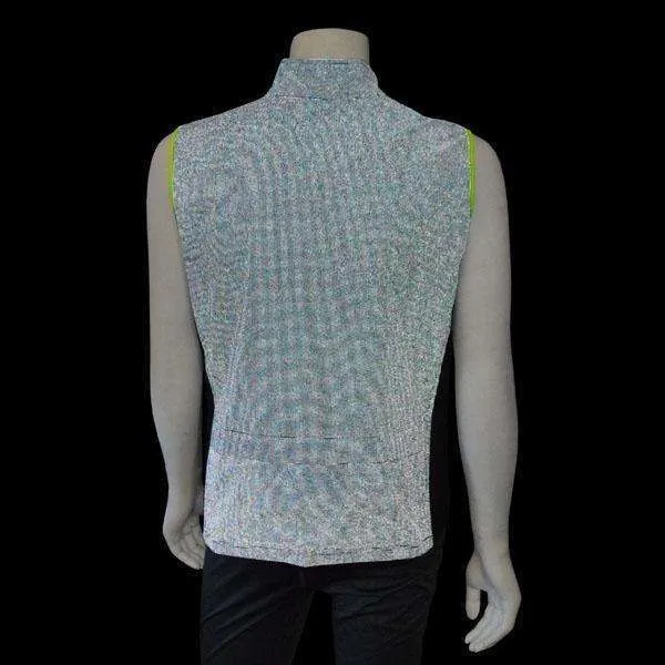 Men's Newport Packable Reflective Vest in Navy/Flo Lime