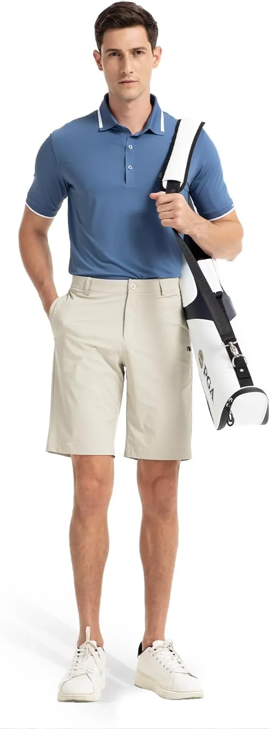 Men's Premium Golf Polo  Silky Tech Nylon, Cooling, UV-Resistant, Quick-Dry Athletic Shirt for Golf, Tennis