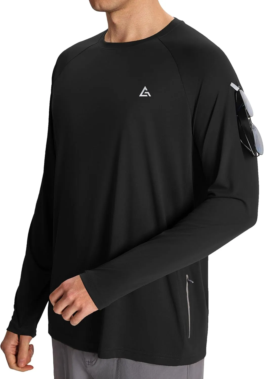 Mens Sun Protection Shirts UPF 50  Long Sleeve UV Shirt Rash Guard for Men Quick Dry Swim Fishing Beach Athletic
