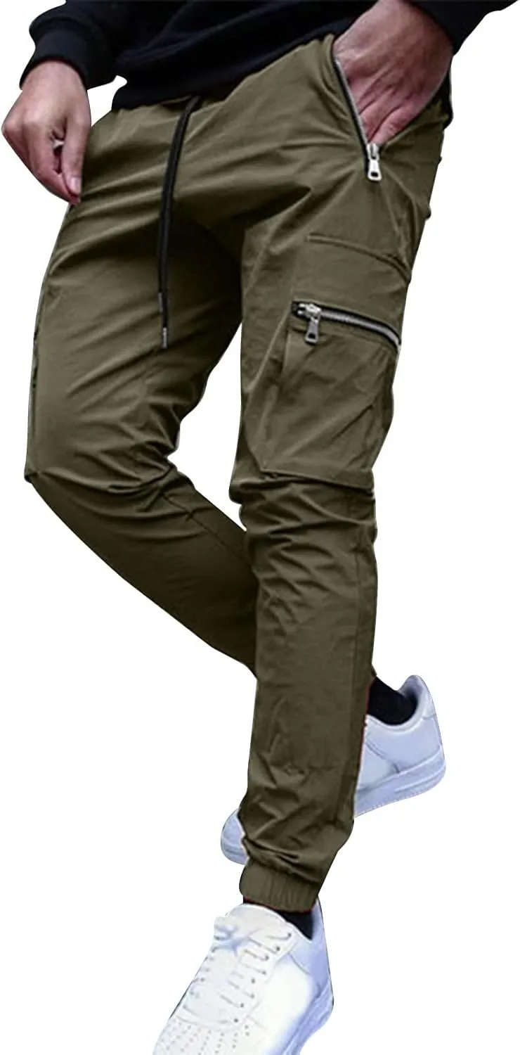 Men's Wide Leg Flare Sweatpants Slim Fit Stretch Pants for Men Skinny Fit Black Slacks Men Men's Sports Track Pants