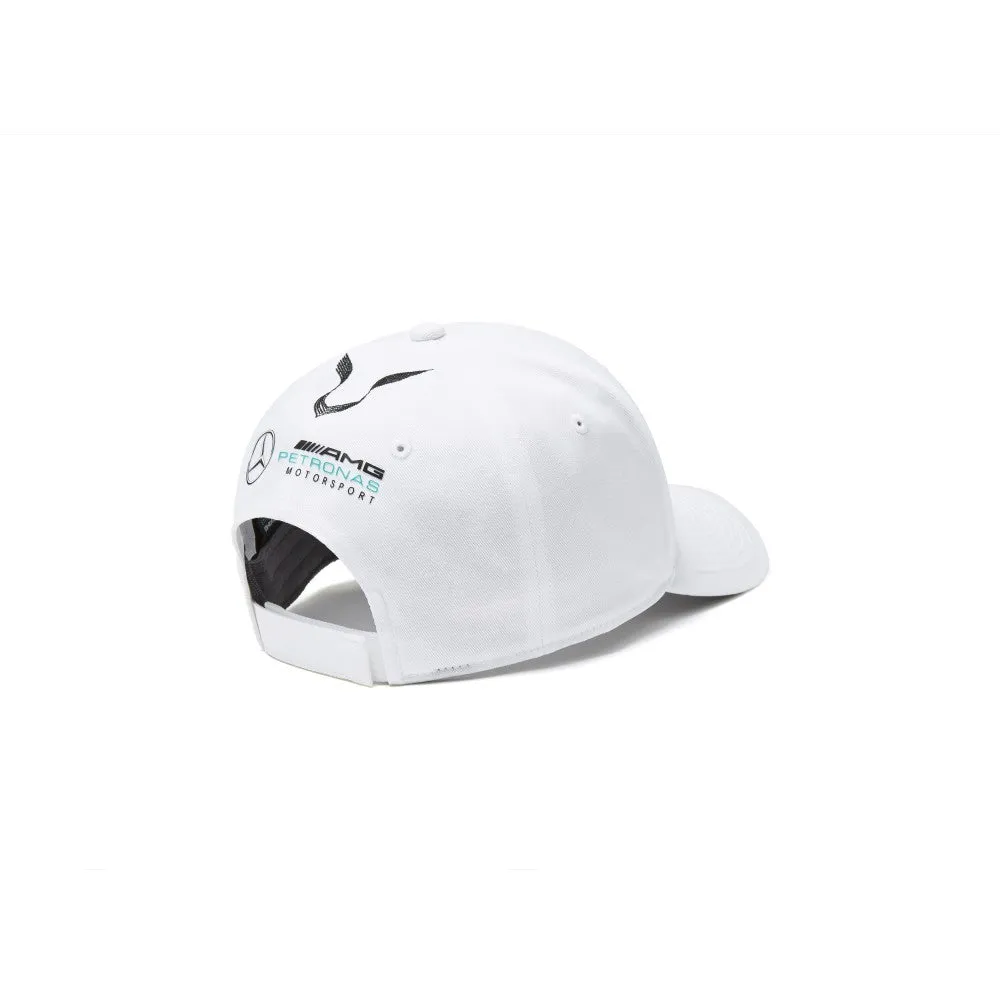 Mercedes Baseball Cap, Lewis Hamilton, Adult, White, 2017