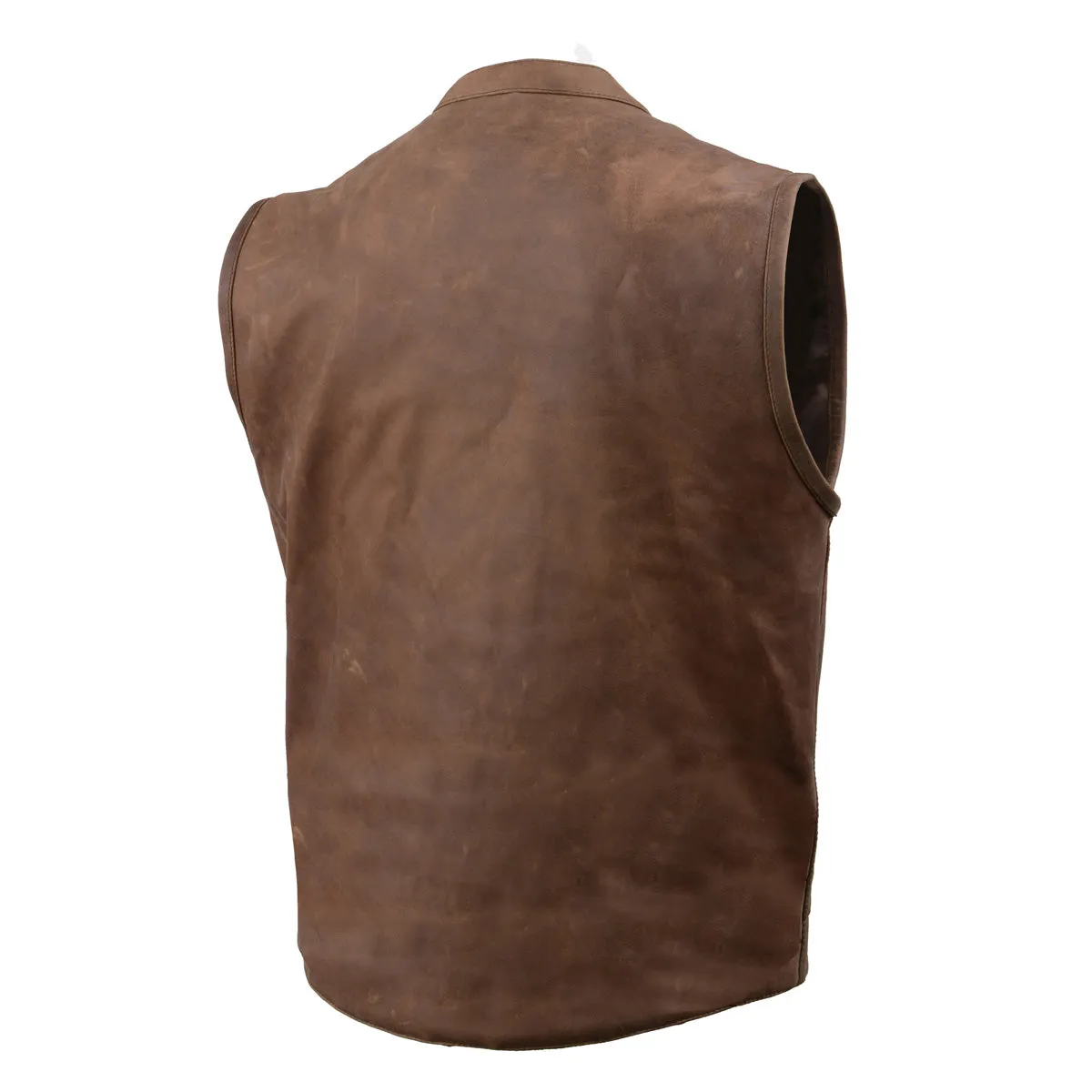 Milwaukee Leather MLM3519 Men's “Gambler” Crazy Horse Brown Vintage